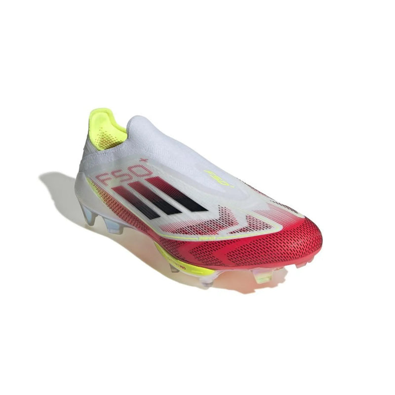 adidas F50 + Laceless FG Pure Victory - Blanc/Noir/Jaune